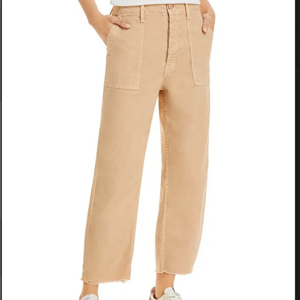 Mother white patch pocket cropped pant